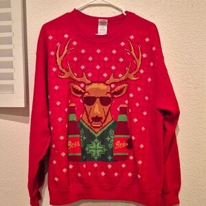 Christmas Beer Sweater Red Moose